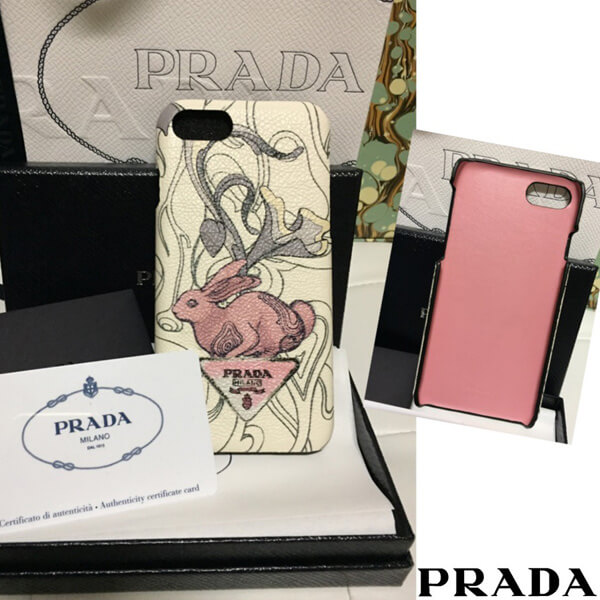 ウサギが プラダ iPhone6iPhone7iPhone8 スマホケース ラビット PRADA ラビットプリント 用ケース