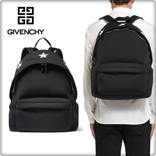 2015新作GIVENCHY【ジバンシィスーパーコピー】 STAR-EMBOSSED BACKPACK　ブラック