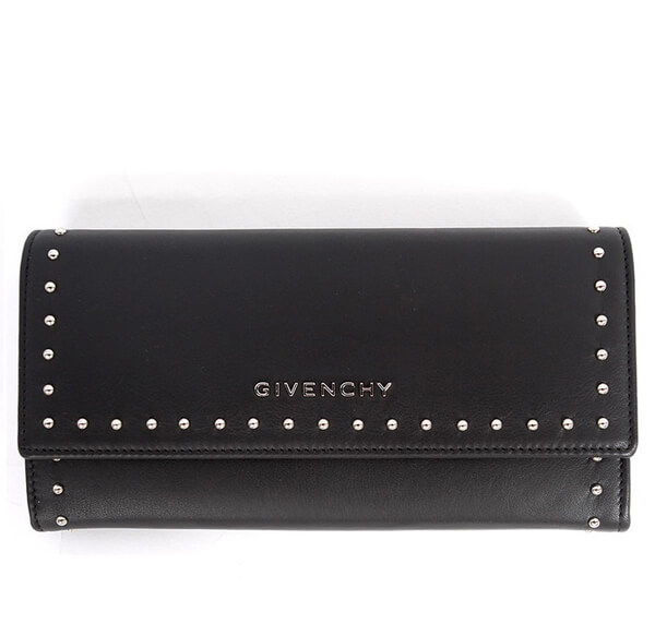 GIVENCHY ジバンシィスーパーコピー 16SS PANDORA スタッズ 二つ折り長財布_BLACK BC06214694 001