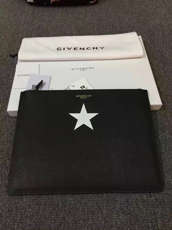 GIVENCHY ジバンシィスーパーコピー 17/18AW スターパッチ ミディアム クラッチバック_BLACK