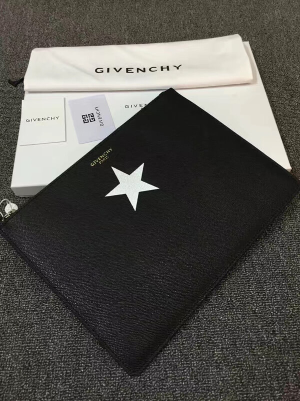 GIVENCHY ジバンシィスーパーコピー 17/18AW スターパッチ ミディアム クラッチバック_BLACK