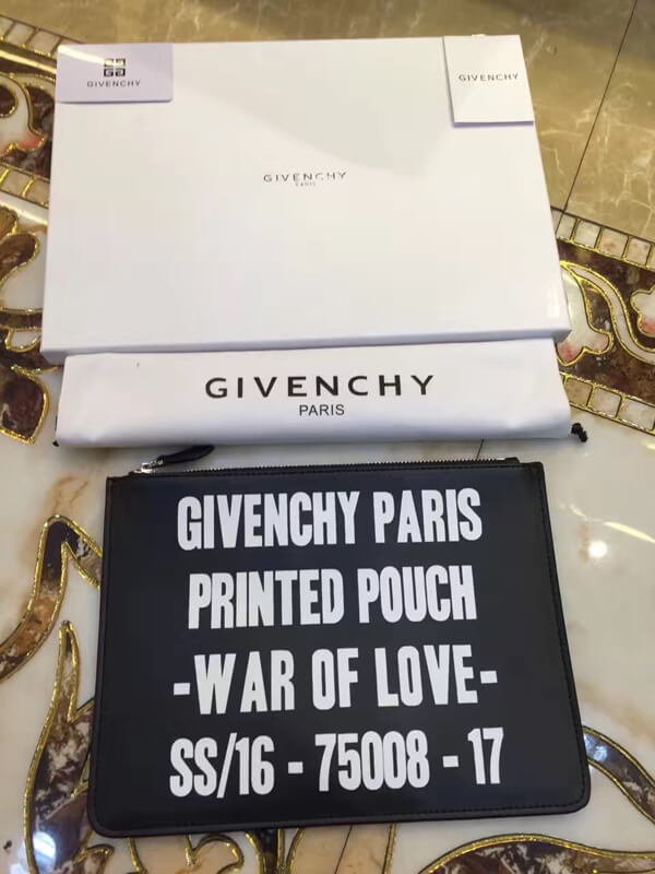 17/18AW GIVENCHY ジバンシィスーパーコピー WAR OF LOVE スターパッチ レザーポーチ BK06072273001