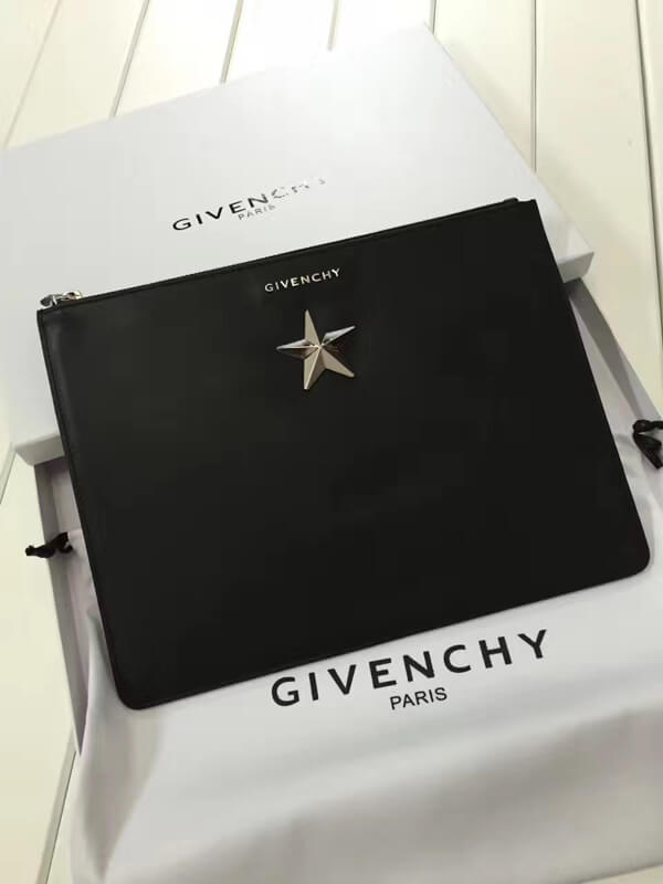 GIVENCHY ジバンシィスーパーコピー 2017新作 シルバースター ラージ クラッチバック_BLACK