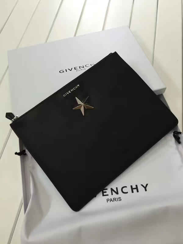 GIVENCHY ジバンシィスーパーコピー 2017新作 シルバースター ラージ クラッチバック_BLACK