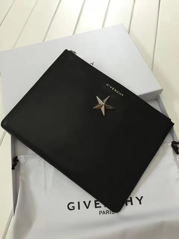 GIVENCHY ジバンシィスーパーコピー 2017新作 シルバースター ラージ クラッチバック_BLACK