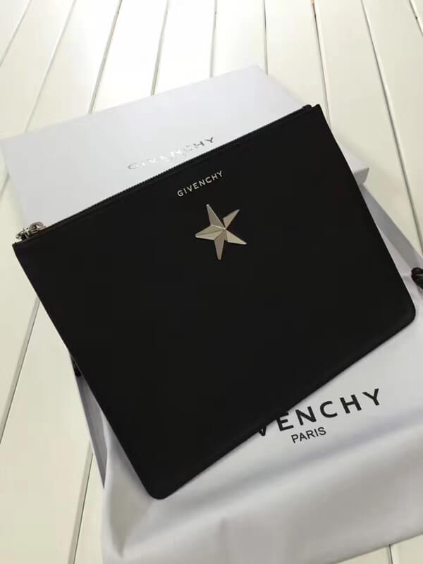 GIVENCHY ジバンシィスーパーコピー 2017新作 シルバースター ラージ クラッチバック_BLACK