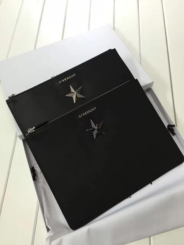 GIVENCHY ジバンシィスーパーコピー 2017新作 シルバースター ラージ クラッチバック_BLACK