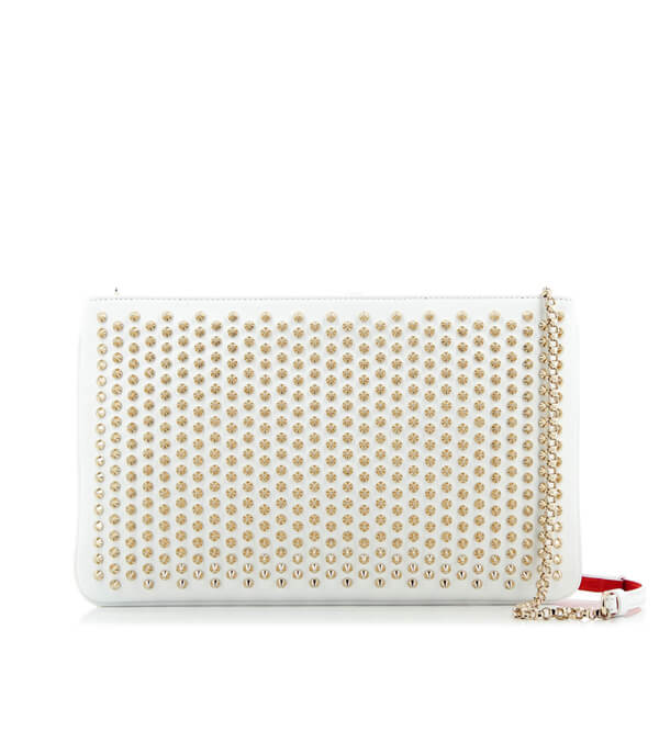 【Christian Louboutin】クリスチャンルブタンバッグスーパーコピー LOUBIPOSH SPIKES CLUTCH White