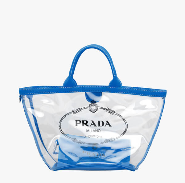 2018SS ☆PRADA☆ビニール ハンドバッグ 1BG166 azzurro