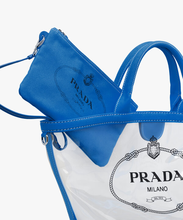 2018SS ☆PRADA☆ビニール ハンドバッグ 1BG166 azzurro