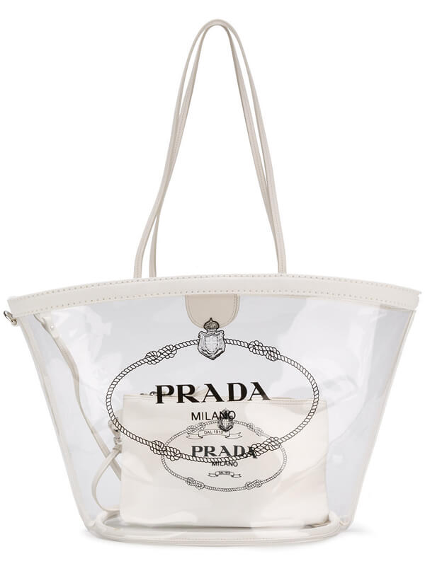 PRADA PVC bag プラダ PVC スケルトン ロゴ入り トートバッグ 1BG166 MOO2BY5F0009