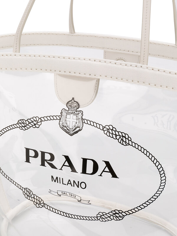 PRADA PVC bag プラダ PVC スケルトン ロゴ入り トートバッグ 1BG166 MOO2BY5F0009