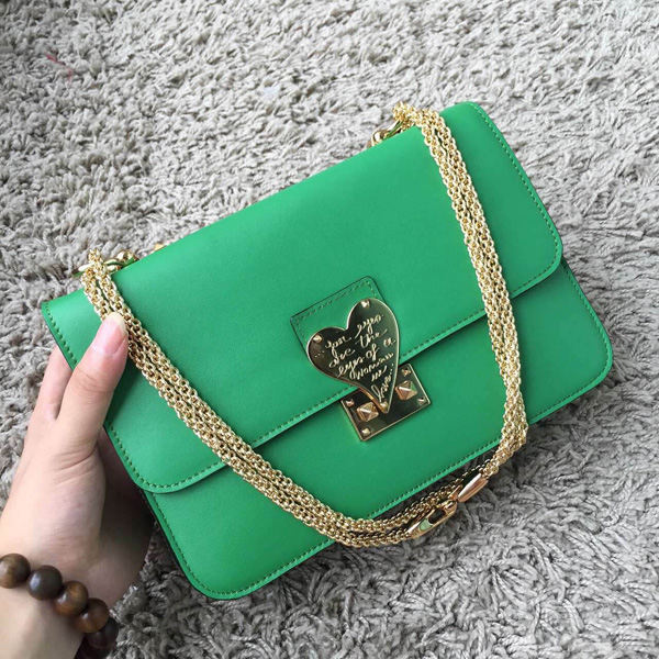 2018AW セレブ愛用者多数☆Valentino ヴァレンティノスーパーコピー☆ Green LAmour Leather Shoulder Bag