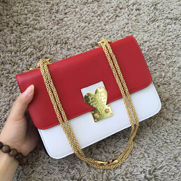 2018新作 セレブ愛用者多数☆Valentino ヴァレンティノスーパーコピー☆ Red/White LAmour Leather Shoulder Bag