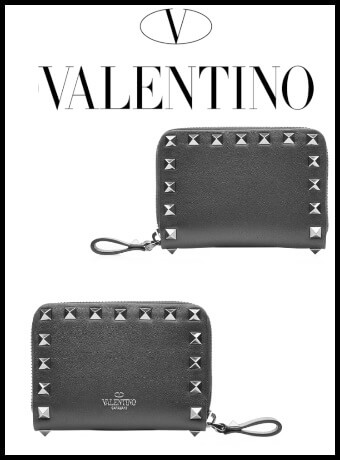 ヴァレンティノスーパーコピー VALENTINO_ROCKSTUD シルバースタッズ長財布