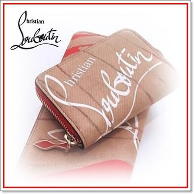 18AW新作☆クリスチャンルブタンスーパーコピー Christian Louboutin☆クラフト&ロゴ  Panettone レッドミニ財布