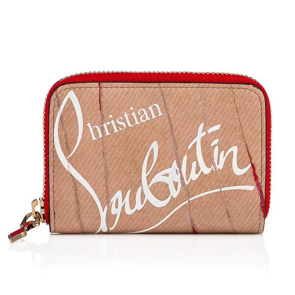 18AW新作☆クリスチャンルブタンスーパーコピー Christian Louboutin☆クラフト&ロゴ  Panettone レッドミニ財布