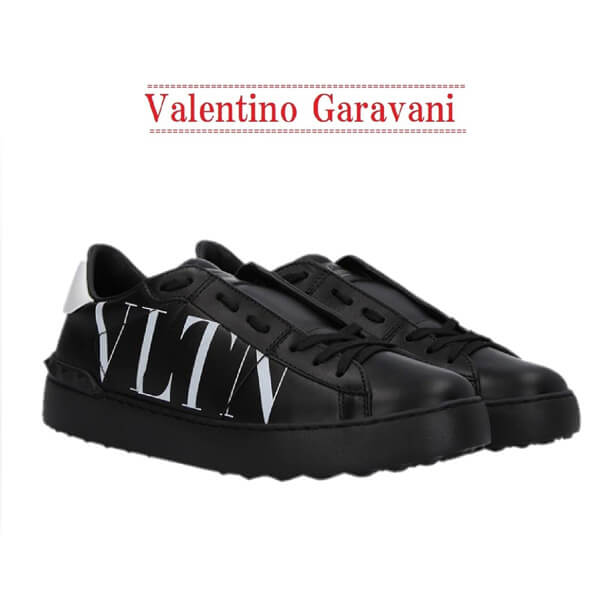 7日間返品返金保障【VALENTINO】オープンVLTNレザースニーカー 偽物☆大人気