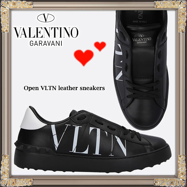 7日間返品返金保障【VALENTINO】オープンVLTNレザースニーカー 偽物☆大人気