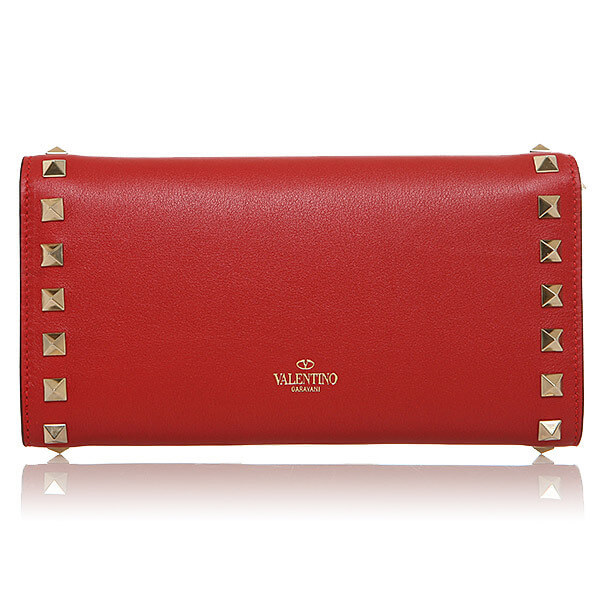 ヴァレンティノスーパーコピー VALENTINO 18AW ロックスタッド 長財布/クラッチバック_RED LW0P0225 0RO