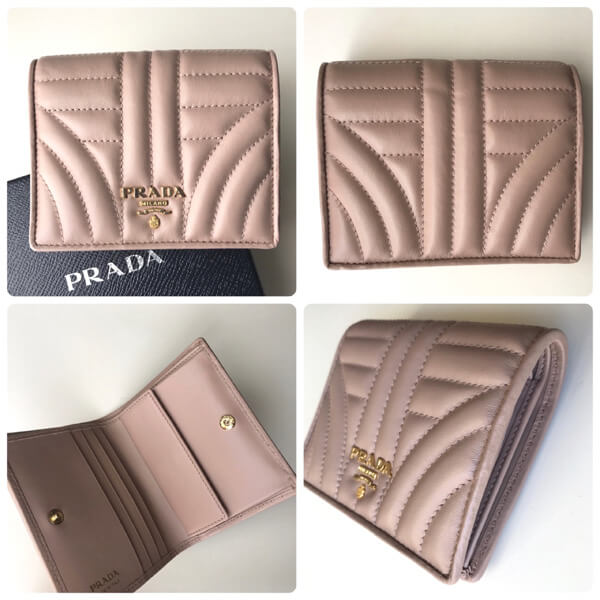 2019新作素敵《PRADA プラダスーパーコピー》ソフトカーフ コンパクト財布 CAMMEO 1MV204 2BOX