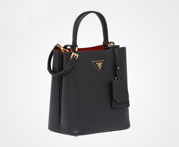 2019新作素敵 PRADA プラダスーパーコピー サフィアーノレザー　ダブル バッグ 1BA212 OOO2ERXF0LJ4 ブラック