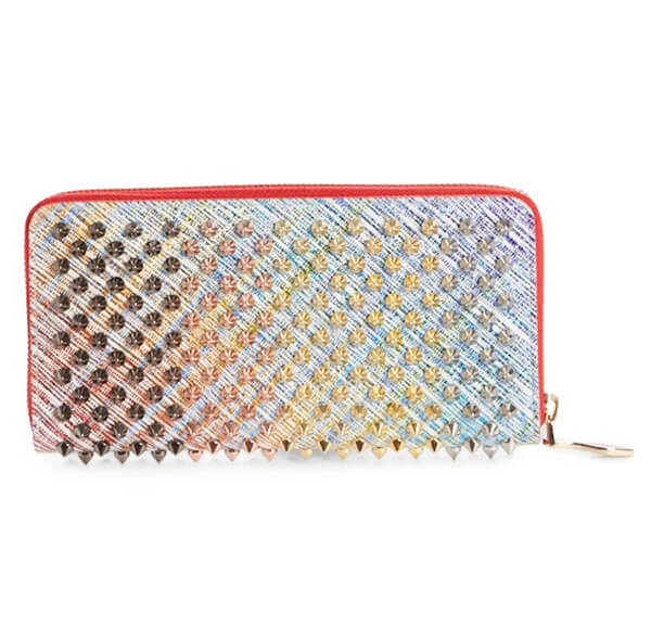 2019新作限定 CHRISTIAN LOUBOUTIN クリスチャン ルブタンコピー Panettone Spiked Leather Wallet 長財布