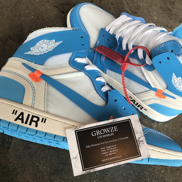 すぐ届く★人気話題コラボ【ナイキ】OFF-WHITE x Air Jordan 1 Powder Blue