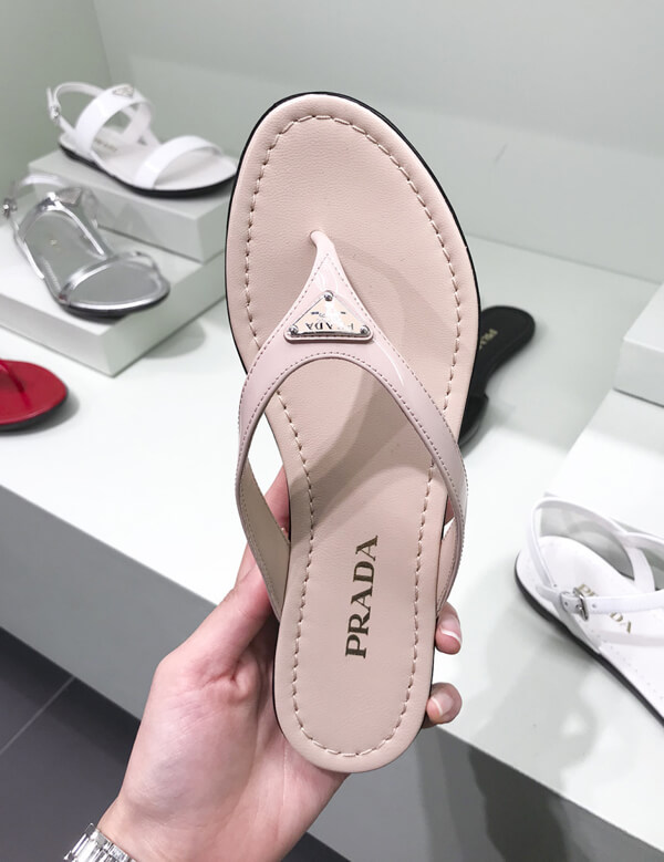 PRADAプラダ TRIANGLE LOGO WOMEN FLIP FLOP 1Y657I-3O7N