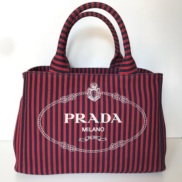 お洒落♪♪☆《PRADAプラダ》ボーダー 2WAYトートバッグ 1BG155