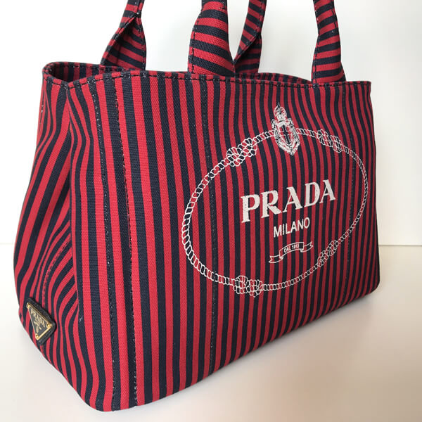 お洒落♪♪☆《PRADAプラダ》ボーダー 2WAYトートバッグ 1BG155