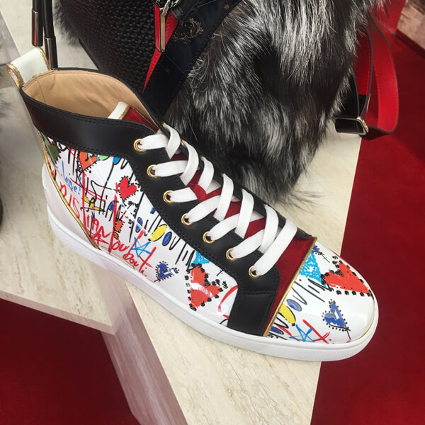 18SS新作★CHRISTIAN LOUBOUTIN クリスチャンルブタンスーパーコピー  LOUBITAG 白 ★ スニーカー 1180212WH43