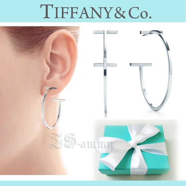 20新色 雑誌掲載【Tiffany】ティファニーTワイヤーフープピアスシルバー