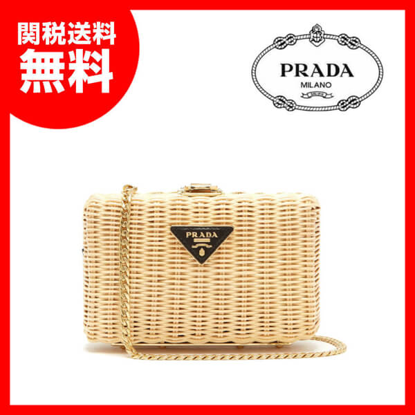 【PRADA】プラダ ラタンクラッチ&ショルダーバッグ