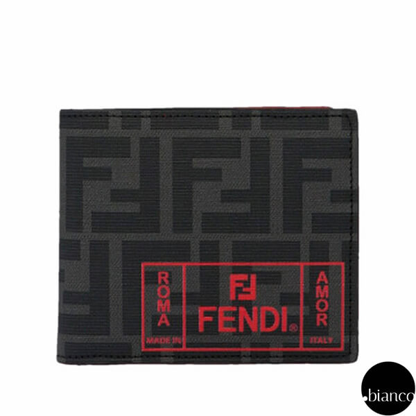 関税込フェンディFFロゴ モノグラム WALLET 二つ折財布 プレゼントに 7M0169A7SB