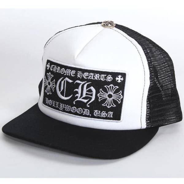 CHROME HEARTS インボイス原本/クロムハーツ キャップ コーデ スーパーコピー/ メッシュキャップ ブラックXホワイト CH