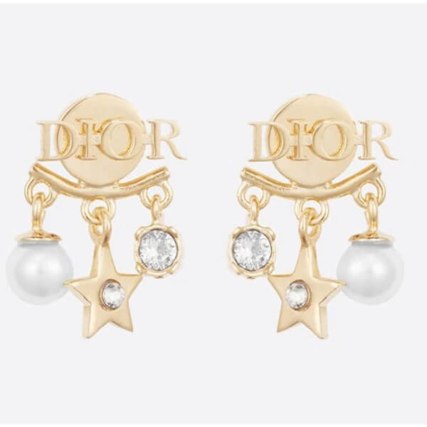 DIOR 星とクリスタルのチャームが素敵！ディオール ピアス コピー★ DIO(R) EVOLUTION チャームピアス