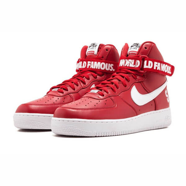 【シュプリームx ナイキ】シュプリーム x ナイキ スニーカー スーパーコピー 激レア シュプリーム Air Force 1 High "World Famous Red" 698696 610