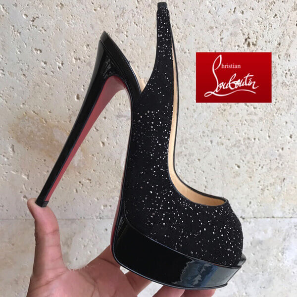 2019新作☆CHRISTIAN LOUBOUTIN クリスチャン ルブタンコピー☆ Lady Peep Sling 150 ☆ パンプス 1180062BK01