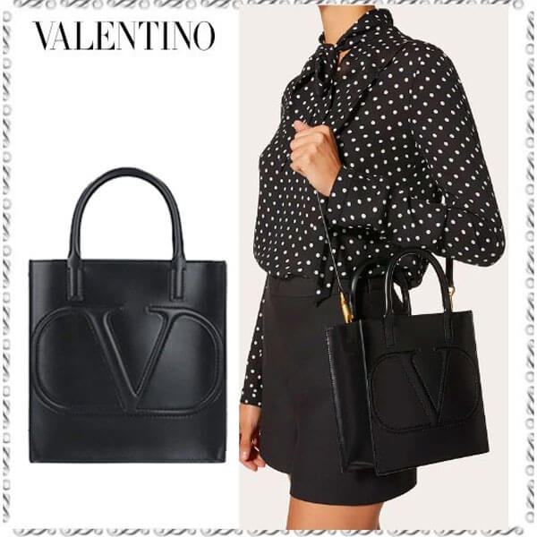 VALENTINO Vロゴ WALK カーフスキン スモールショッピングバッグ UW2B0H23QELU26