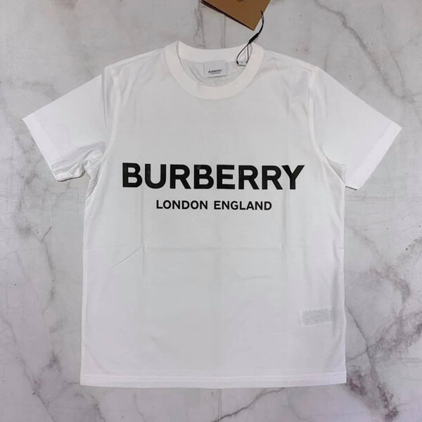 Burberry バーバリー Tシャツ コピー ロゴプリント コットンTシャツ ホワイト 8011651