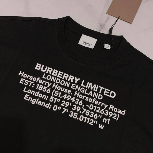 BURBERRY-バーバリー Tシャツ コピー ロケーションプリント コットン オーバーサイズ 8024629