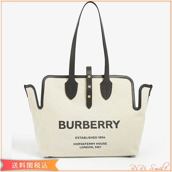 BURBERRY バーバリー トートバッグ コピー キャンバス トート ロゴ ラージ キャンバス