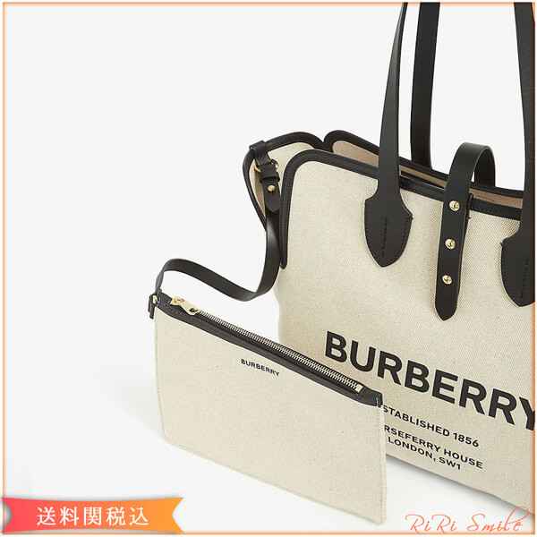 BURBERRY バーバリー トートバッグ コピー キャンバス トート ロゴ ラージ キャンバス