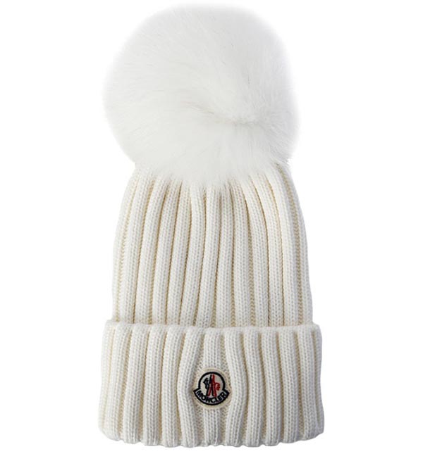 2020新作品 MONCLER モンクレールスーパーコピー☆ファーボンボン ビーニー WHITE