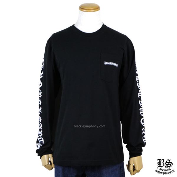 ◆早い者勝ち◆Chrome Hearts クロムハーツ ロングTシャツ 偽物 スクロールラベル ブラック