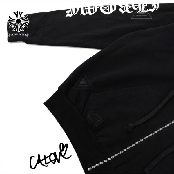 2020新作 日本未入荷 十Chrome Hearts クロムハーツパーカー 偽物【レタースリーブ/フーディ】ブラック◆CHレター