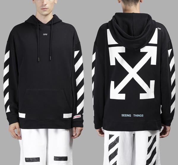 オフ ホワイト 東京 偽物 パーカー 激安 OFF WHITE 17FW ARROW OVER HOODIE 芸能人