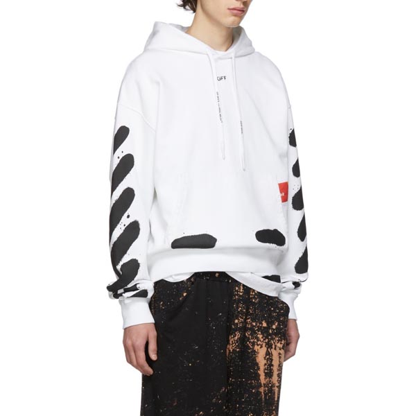 ホワイト オフ ホワイト レプリカ パーカー OFF WHITE★19AW★Incomplete Spray paintフーディ