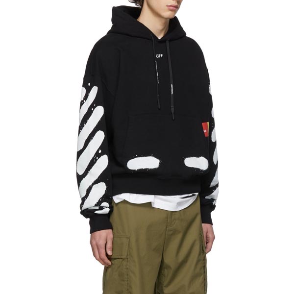 オフ ホワイト パーカー 偽物 OFF WHITE★19AW★Incomplete Spray paintフーディ